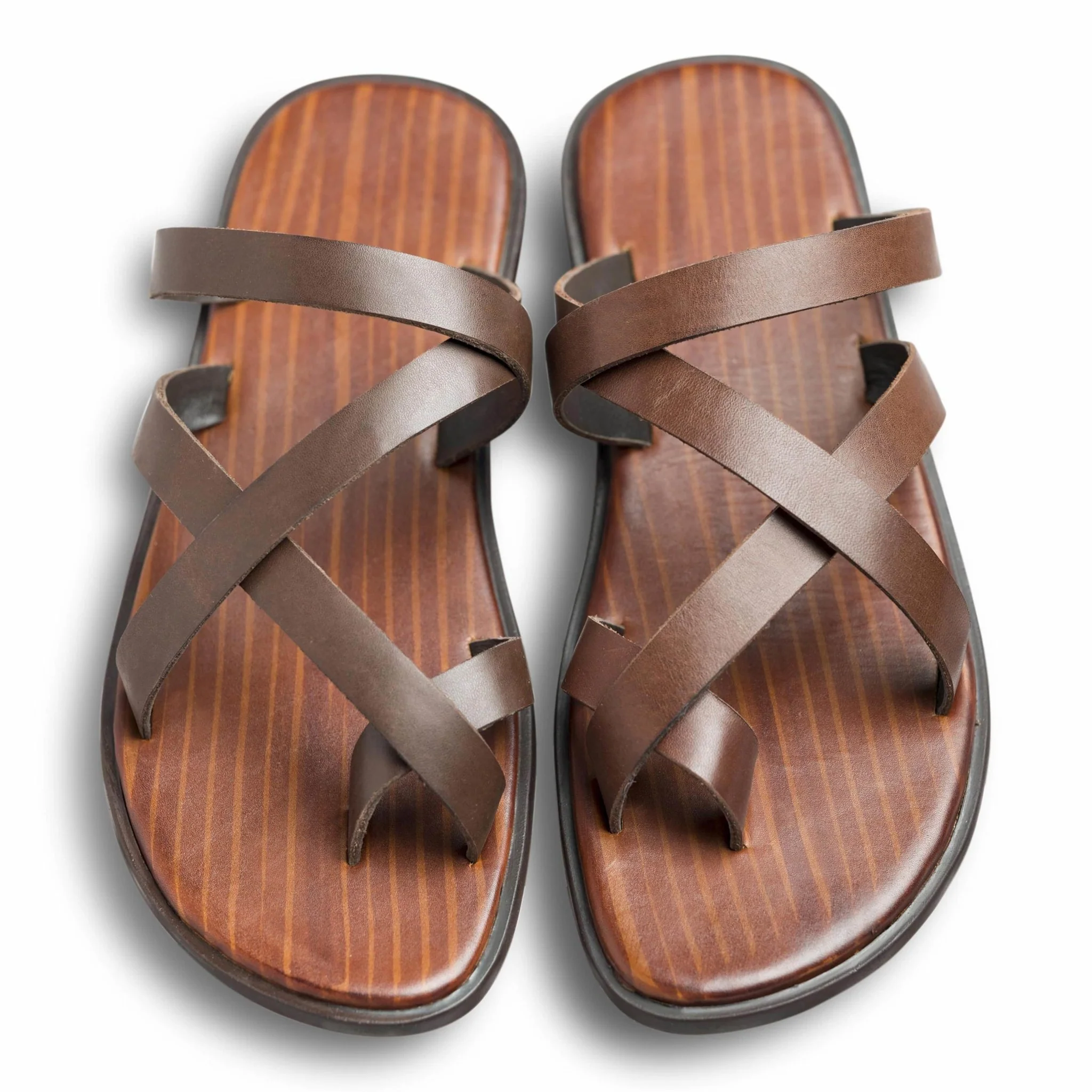 Pelle Marrone | Vintage brown leather chappals - Image 4