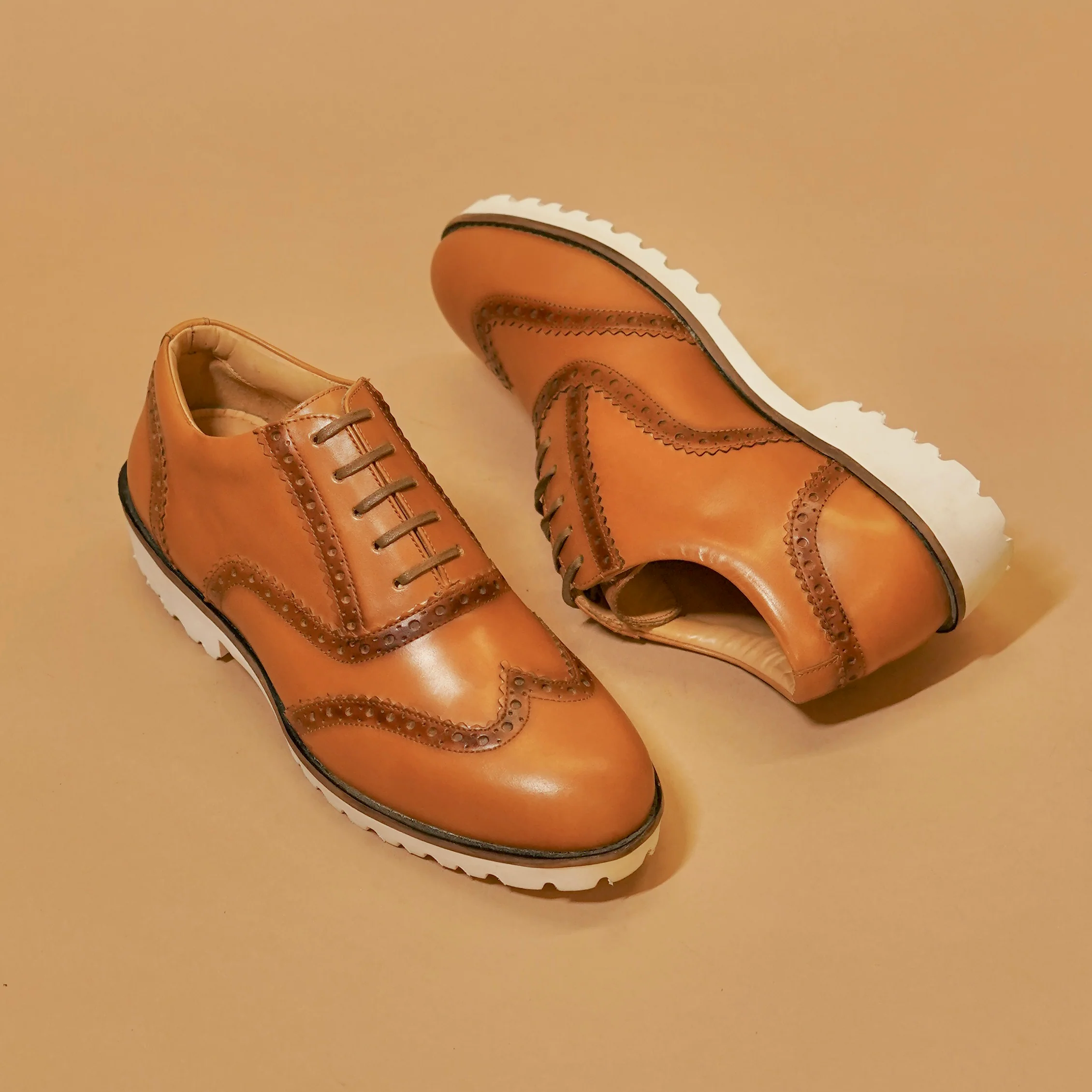 Cuoio – Oxford Style Brogue Shoes for Women with EVA Sole - Image 3