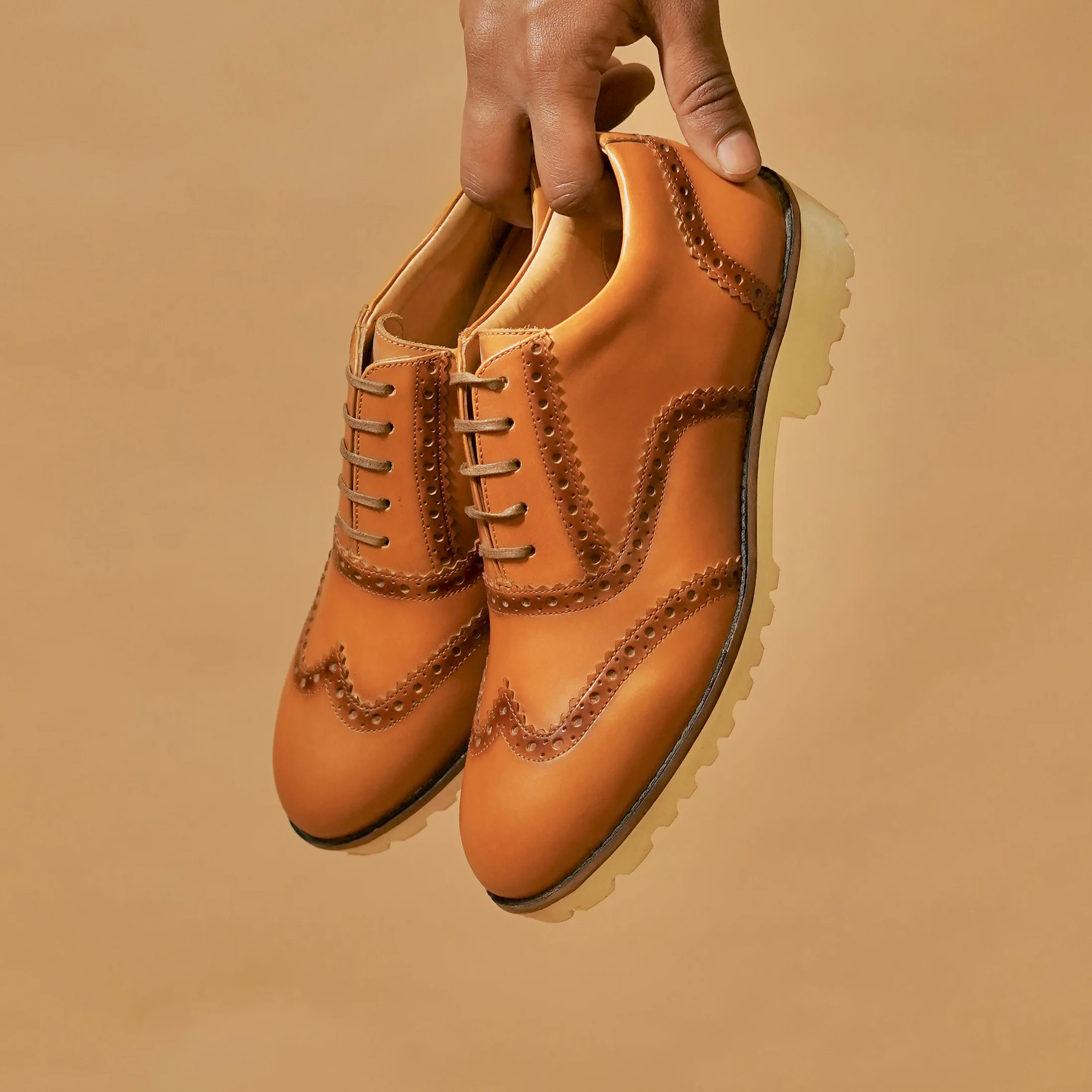 Cuoio – Oxford Style Brogue Shoes for Women with EVA Sole - Image 4
