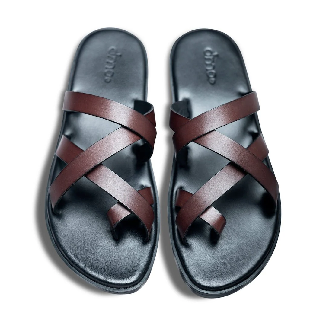 Pelle Cherno Marrone | Brown leather vintage chappals - Image 5