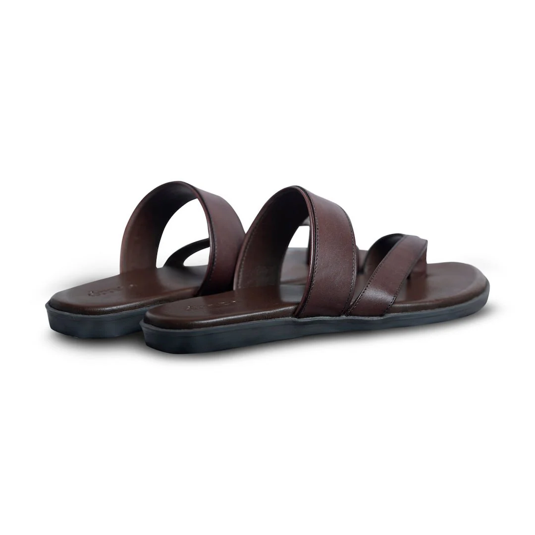 Pelle Francio Marrone | Brown leather sandals with toe-loop - Image 5
