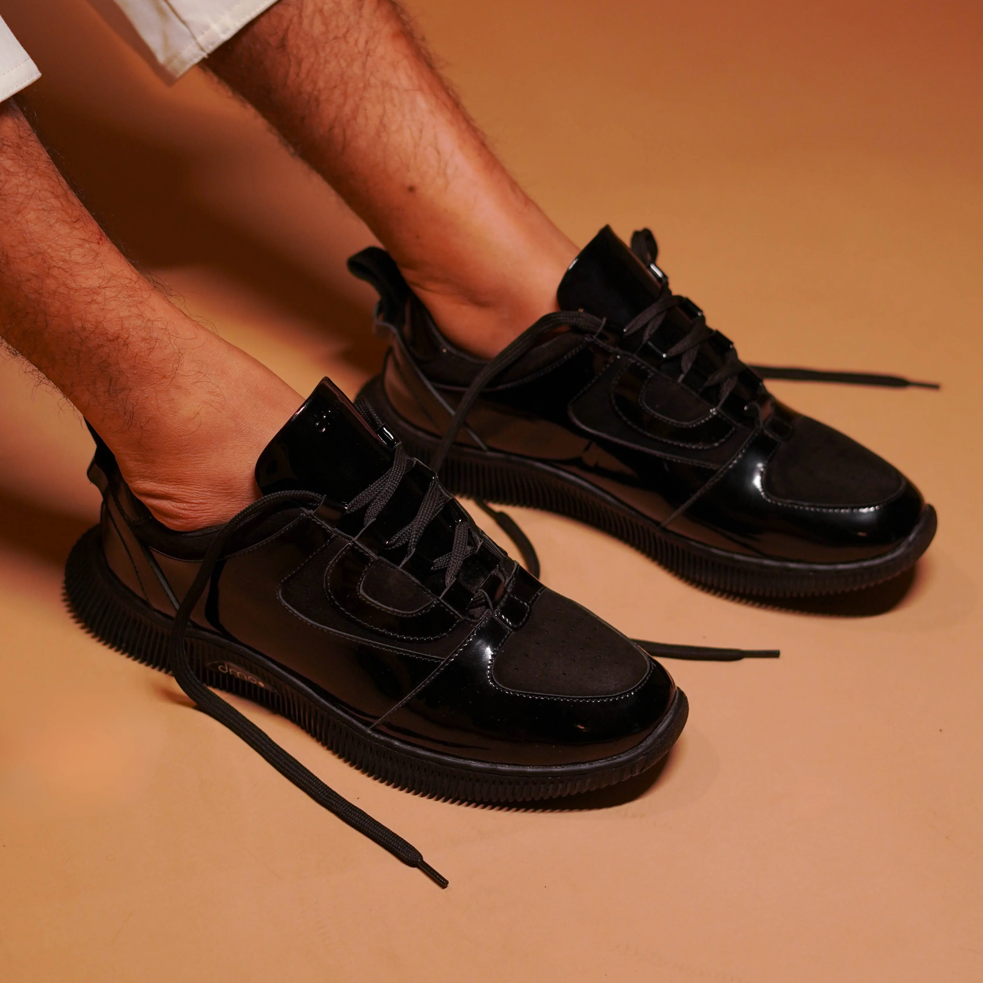 Sportivo | Black patent leather and suede sneakers - Image 3