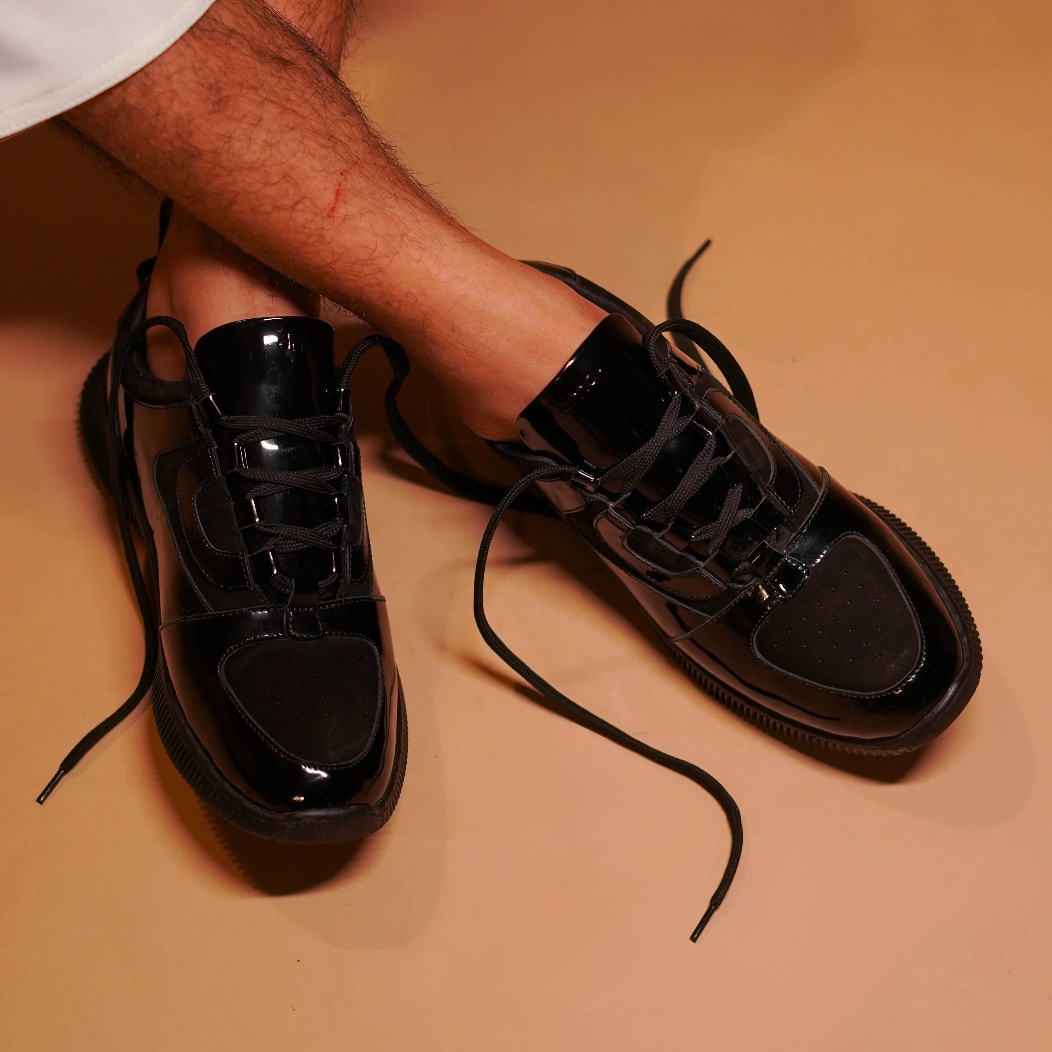 Sportivo | Black patent leather and suede sneakers - Image 4