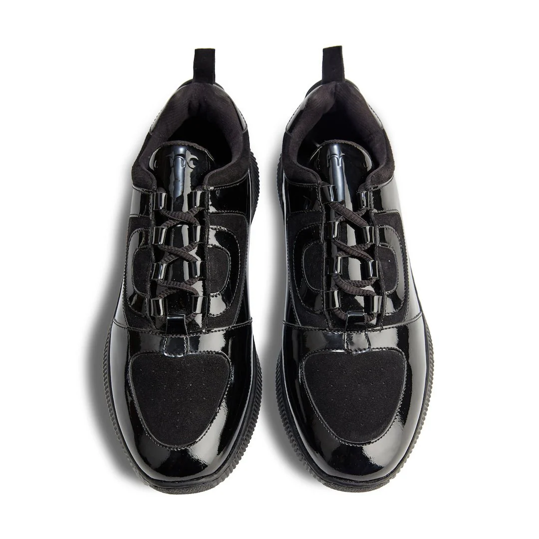 Sportivo | Black patent leather and suede sneakers - Image 5