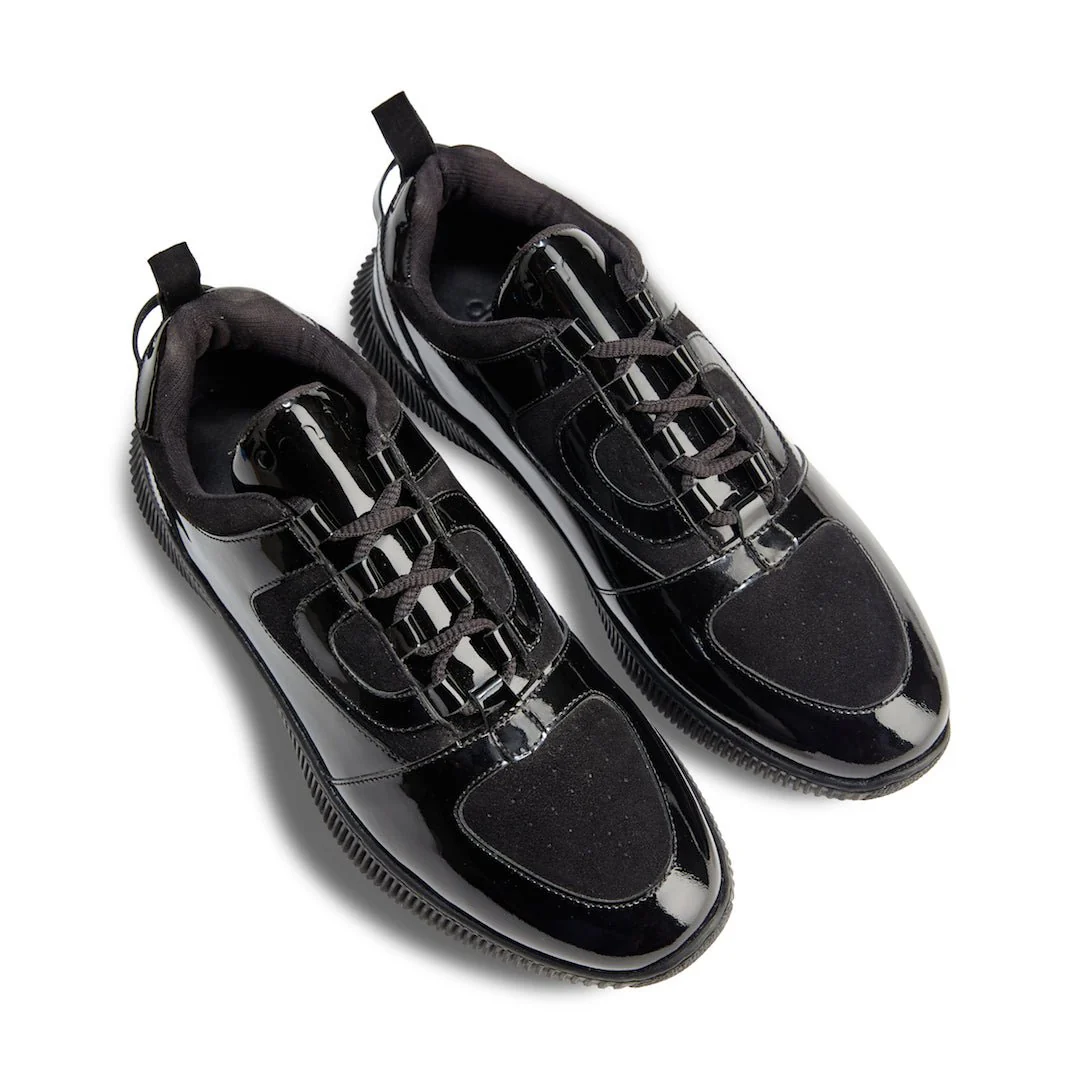 Sportivo | Black patent leather and suede sneakers - Image 6